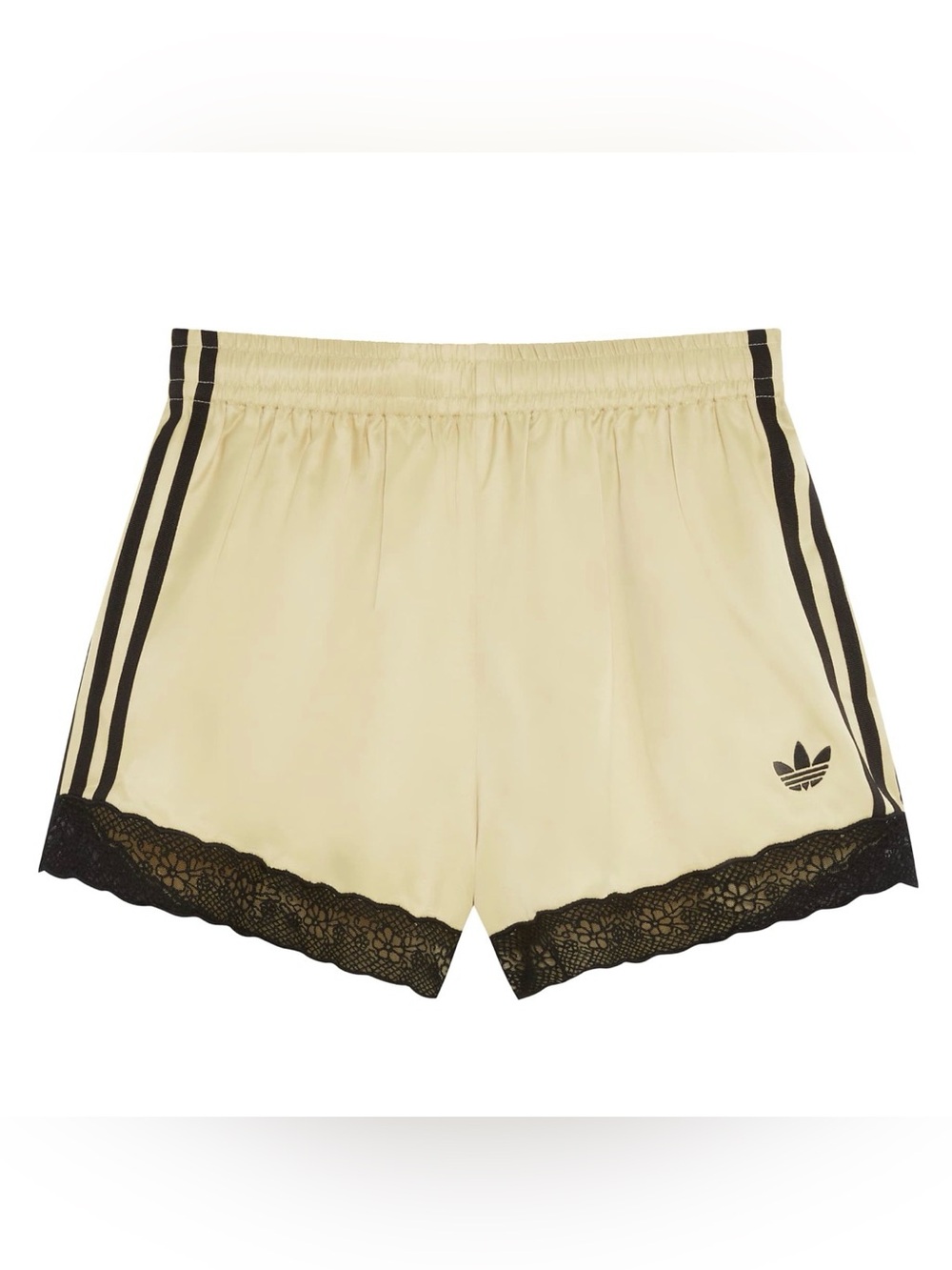 NWT adidas Originals × ASOS lace hem shorts in buttermilk satin